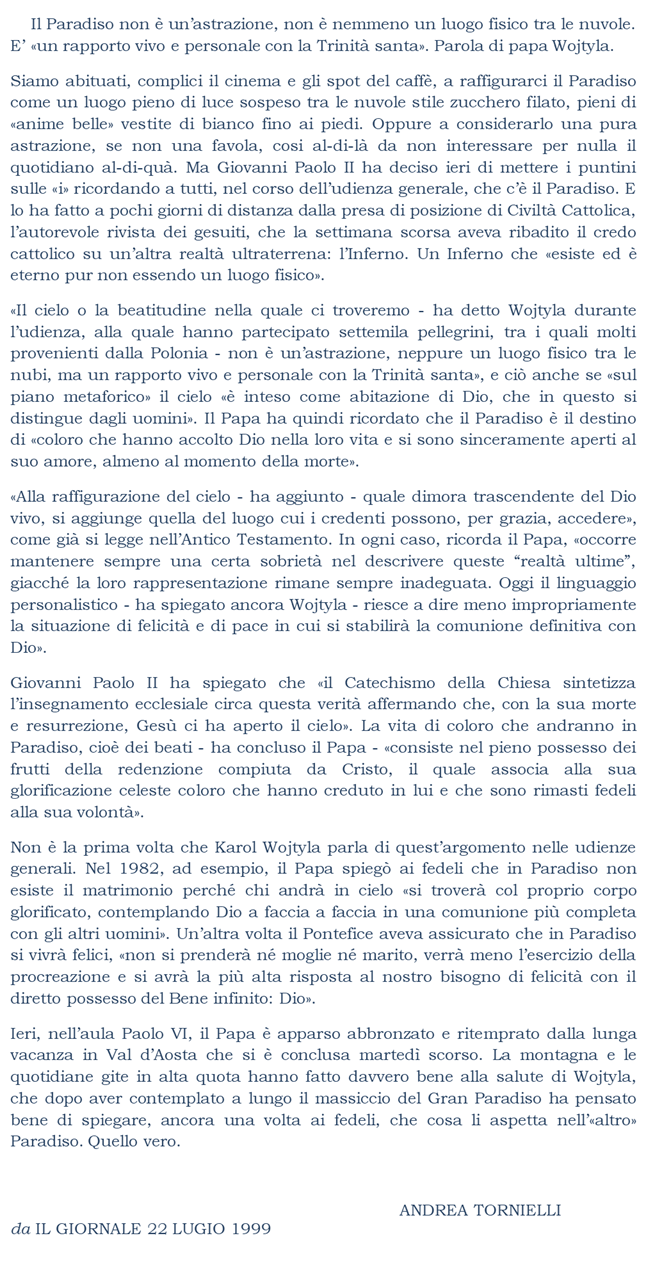 L'inferno? Pu darsi che sia vuoto. Purgatorio, una tappa verso Dio. 